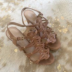 Leather and cork platform Nude Sandal